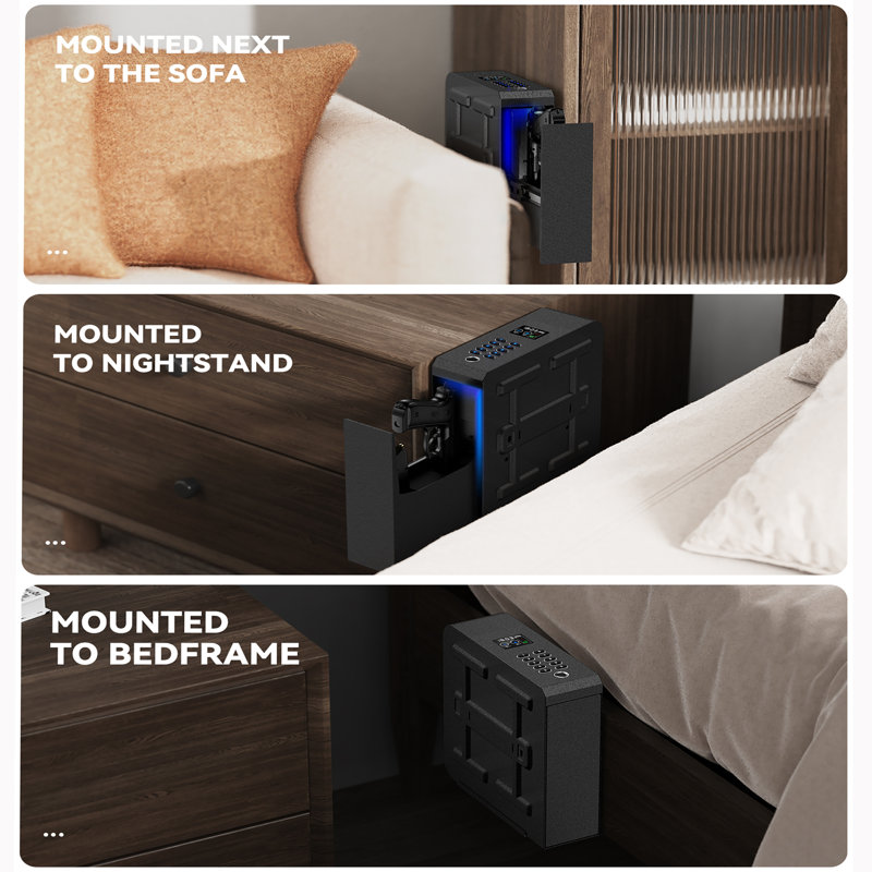 Biometric Slider Gun Safe With LCD Display