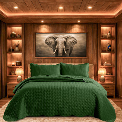 Microfiber Embossed Oversized Bedspread Set With Shams – Modern & Contemporary, Machine Washable, Dust-Resistant