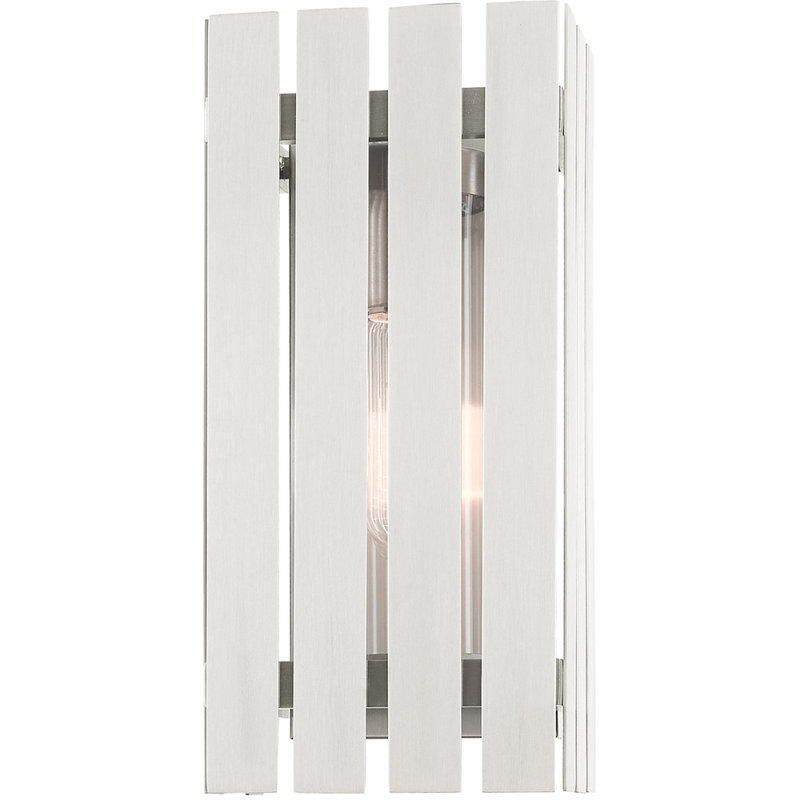 Solid Brass Wall Light, Brushed Nickel, 17" H x 8" W x 8" D