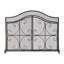 Accessoire de foyer moderne, fer, maille fine, H 32,32 po x l 43,25 po, portes à charnières noir mat