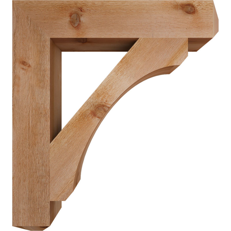 6"W x 34"D x 38"H Legacy Craftsman Rough Sawn Bracket, Western Red Cedar, Western Red Cedar, 38" H x 6" W x 34" D
