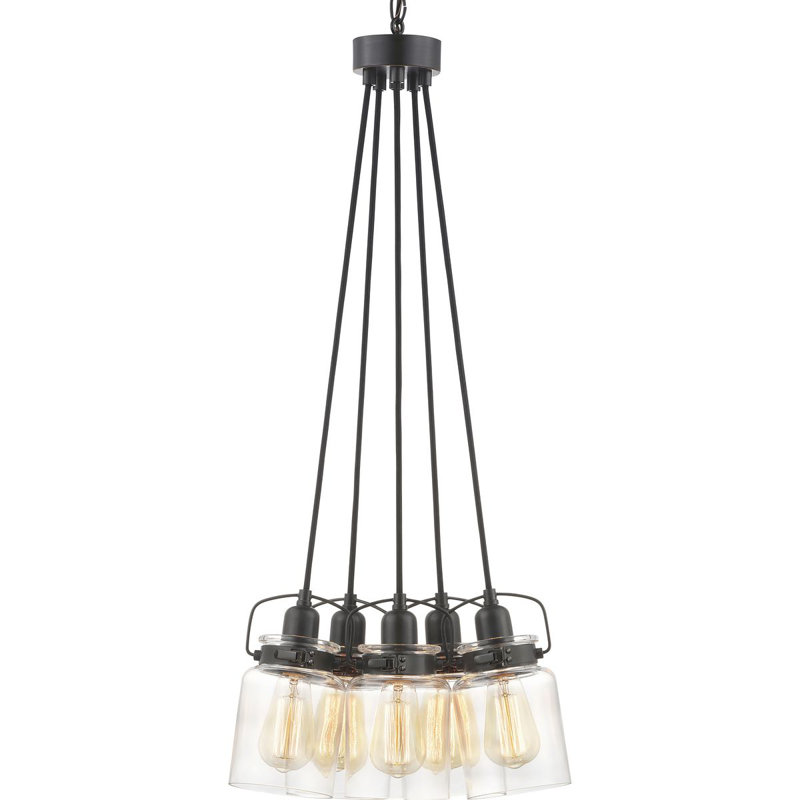 Leyden 5 - Light Cluster Pendant, Antique Bronze