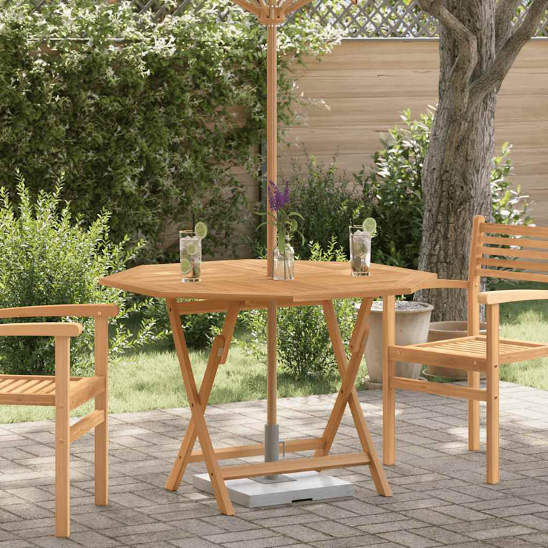Jencie Folding Patio Table Solid Wood Teak