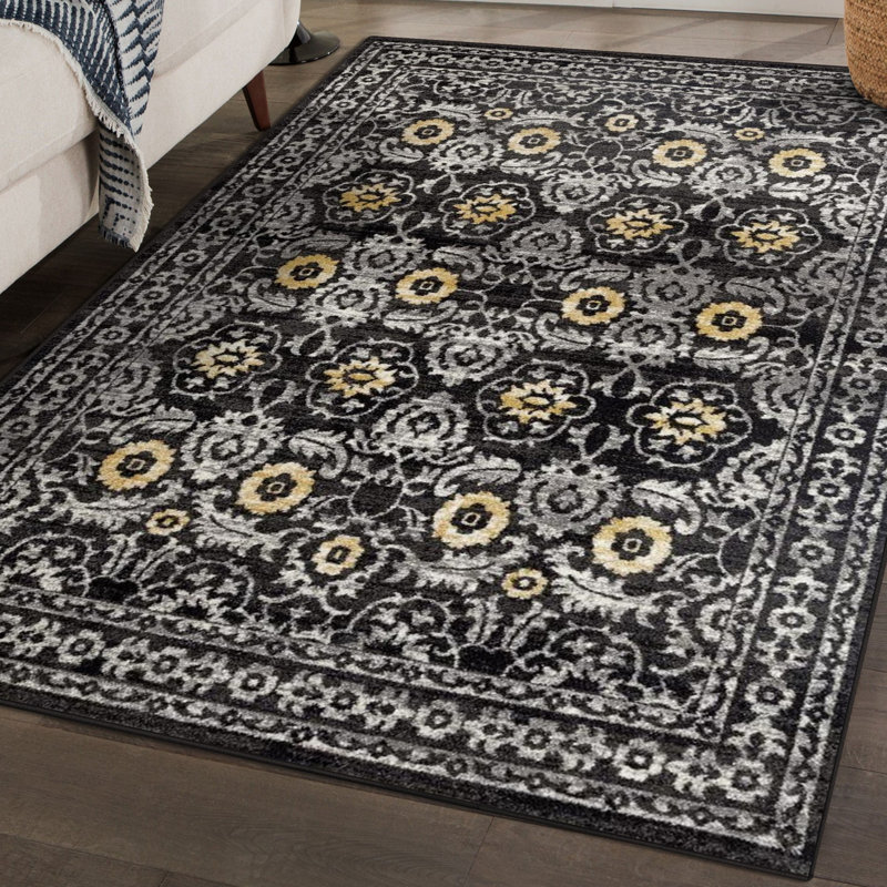 Tapis d'intérieur / extérieur gris Ketilfrith, Rectangle 8 pi x 10 pi