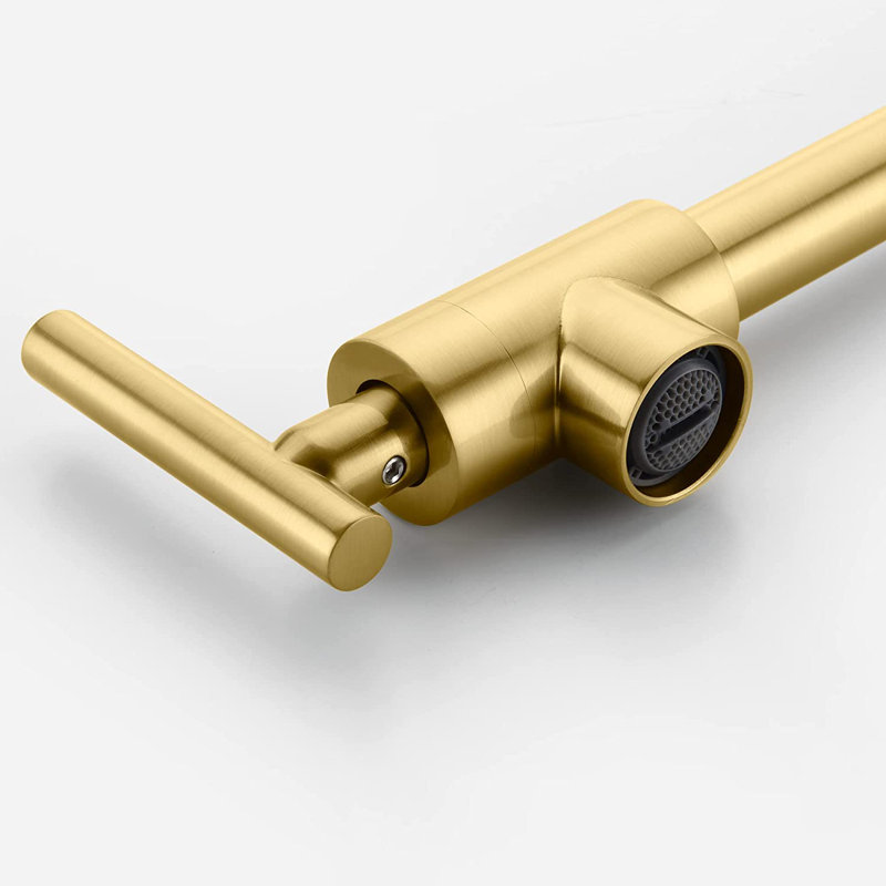 Robinet remplisseur mural avec bras articulés doubles, deux poignées | Idée de cadeau, Or brossé