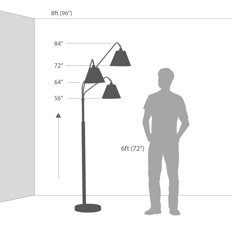 Ironton 84'' Tree Floor Lamp, Dark Bronze/Black