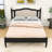 Chatmon Wooden Platform Bed with Natural Rattan Headboard and Slats Support-1482150076-1482150078