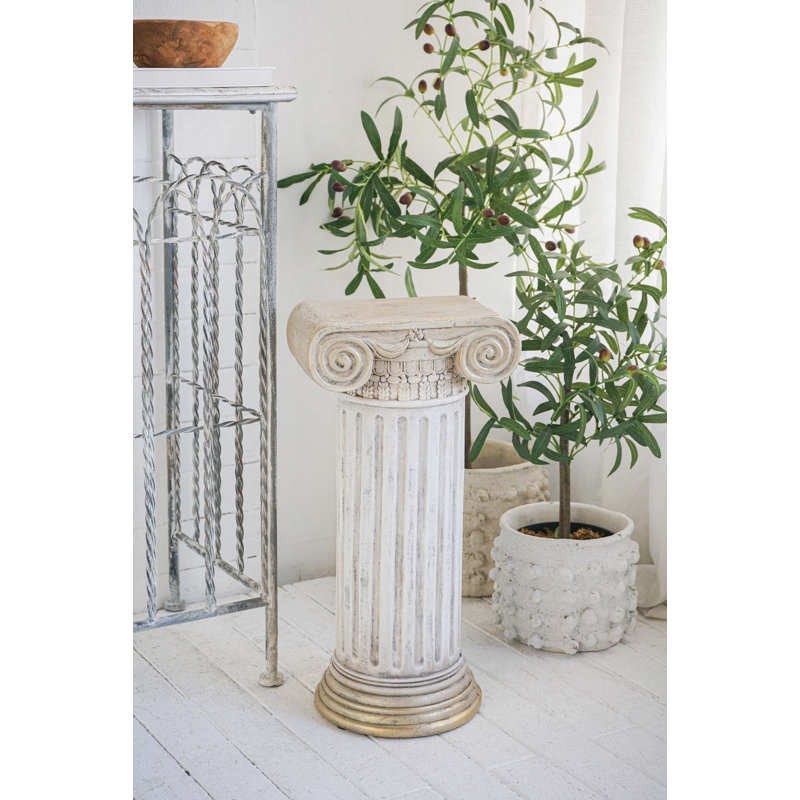 Meuble piédestal en magnésium blanc antique 1pc