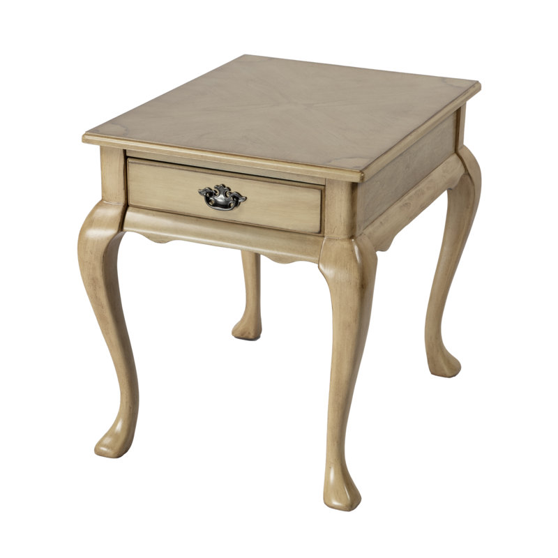 Dantre End Table with Storage, Antique Beige