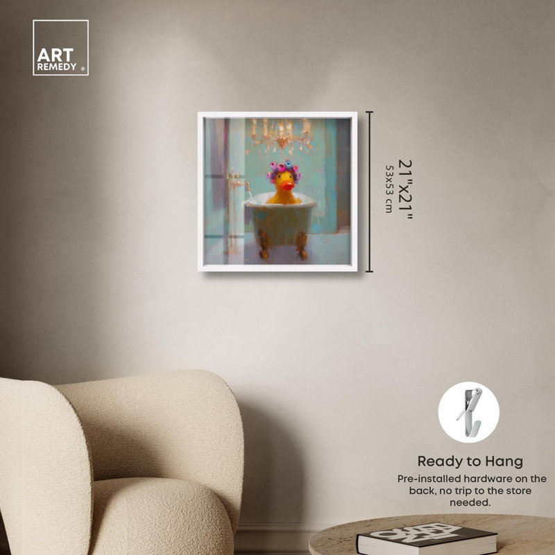 Art mural Bubble Trouble Shadowbox, H 21 po x l 21 po, Blanc