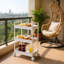 Chariot de rangement mobile blanc en plastique mince à trois couches, adapté aux coutures étroites, convenant pour ranger des articles divers dans plusieurs décors