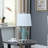 Ceramic Cactus Plant Metal Table Lamp