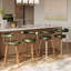 Tabourets de bar pivotants en similicuir 26 po avec pieds en bois courbé (ensemble de 4)-733603207