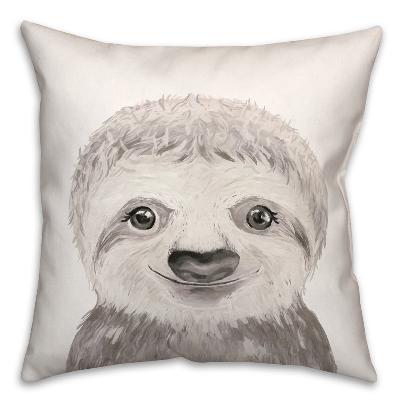 Baby Sloth Throw Pillow