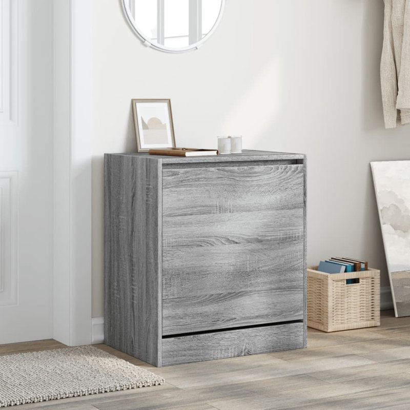 10 Pair Shoe Storage Cabinet, Grey Sonoma