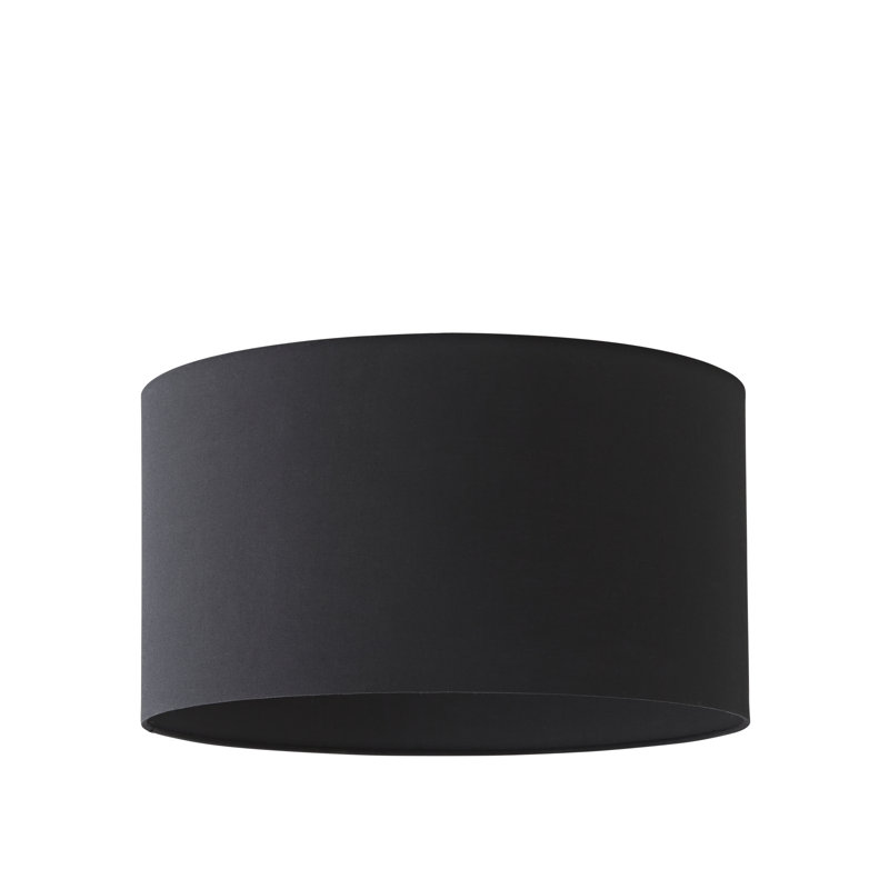 27.5cm H Cotton Drum Pendant Shade ( Screw On ), Black, 20cm H x 35cm W x 35cm D