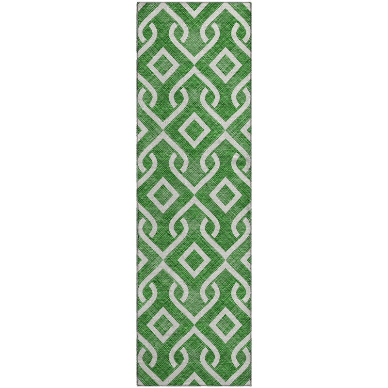 Premium Machine Washable Cerrito Emerald Rug, Runner 2'3" x 7'6"