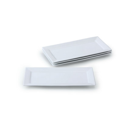 White Rectangle platter 14"