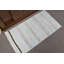 Tapis turc Oushak rétro tissé à la main vintage à rayures beiges, idéal pour décorer un couloir de style bohème