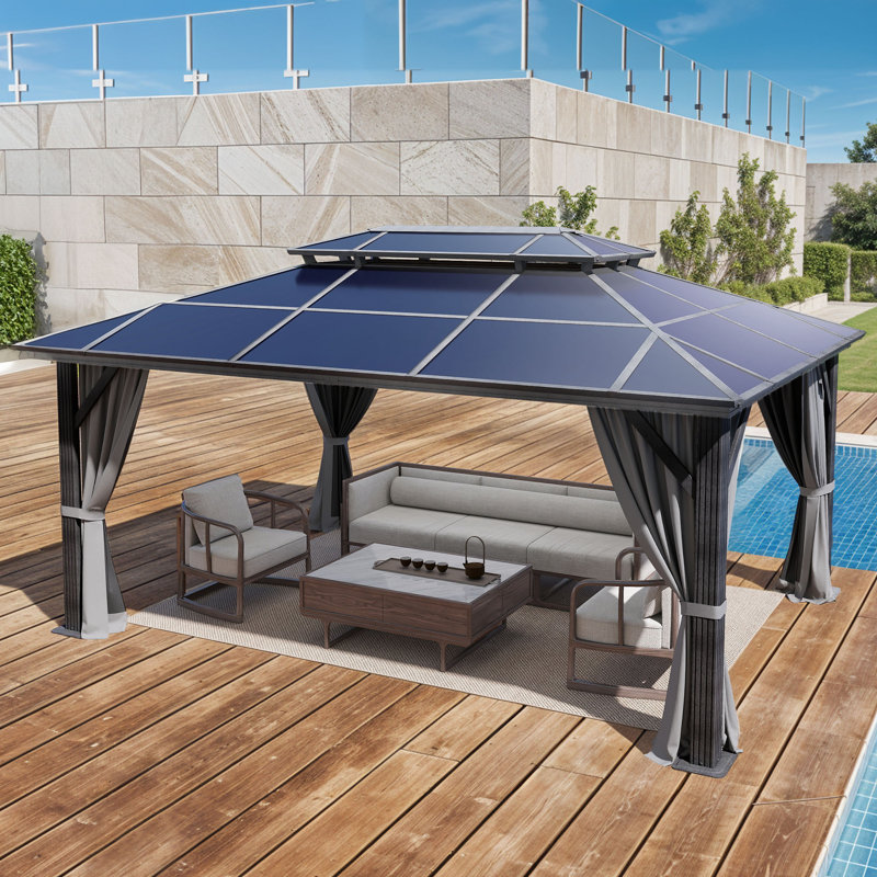 16 pi L 12 pi. D Pavillon de jardin en aluminium, 16 pi L 12 pi. D