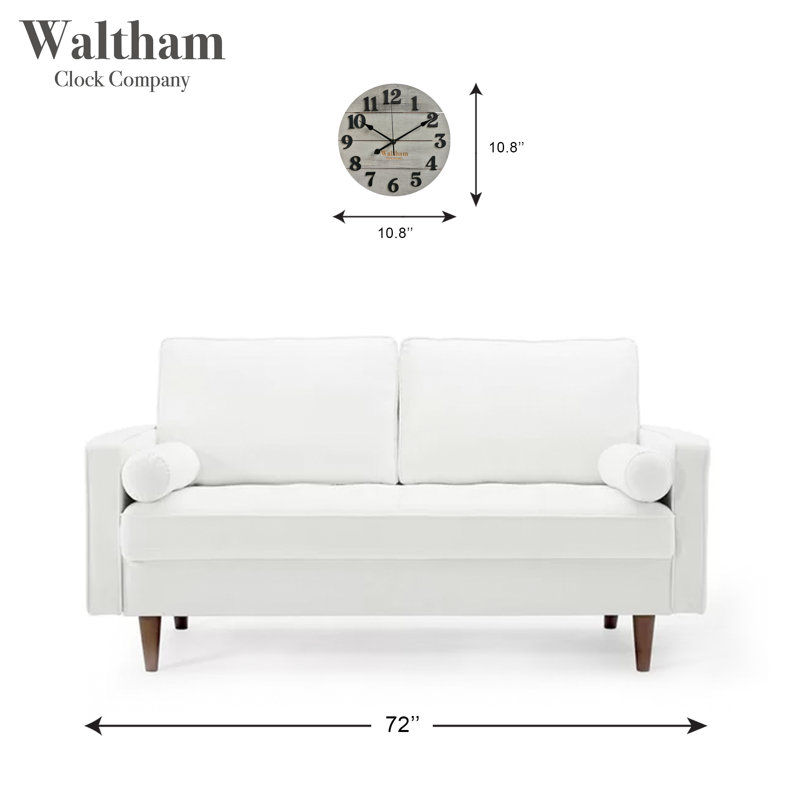 Waltham 11" Gray Solid Wood Silent Wall Clock