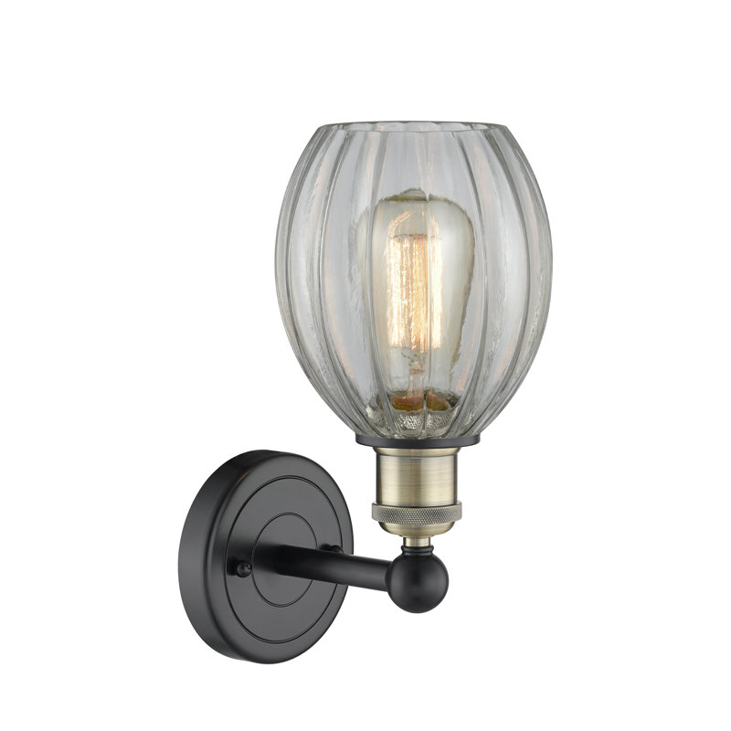 Casandria Armed Sconce, Clear, Black Antique Brass