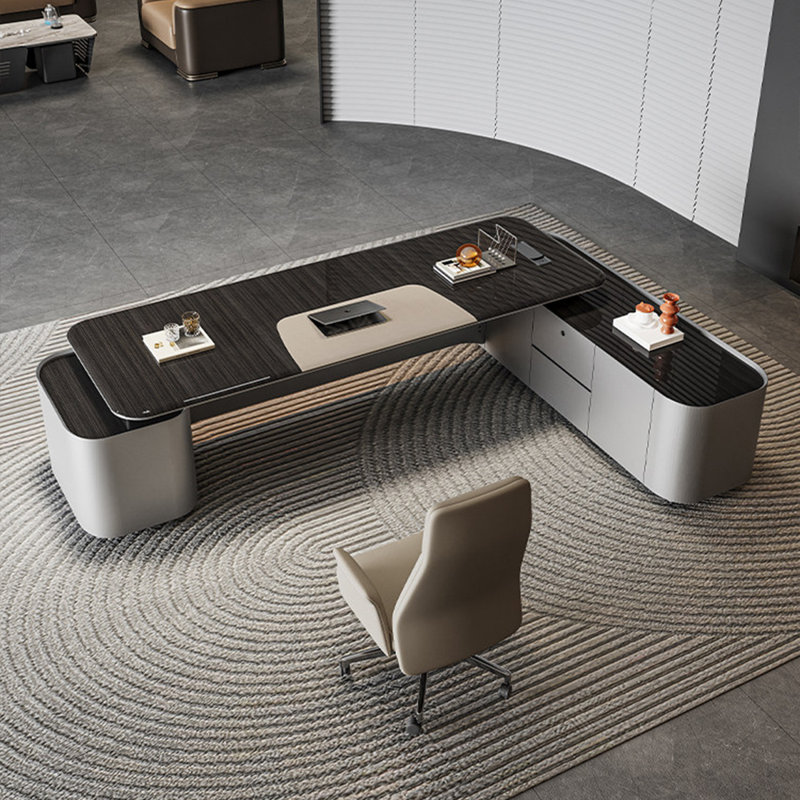 Bureau de direction en L 110,24 "luxueux, H 29,72 po x l 94,49 po x P 81,69 po
