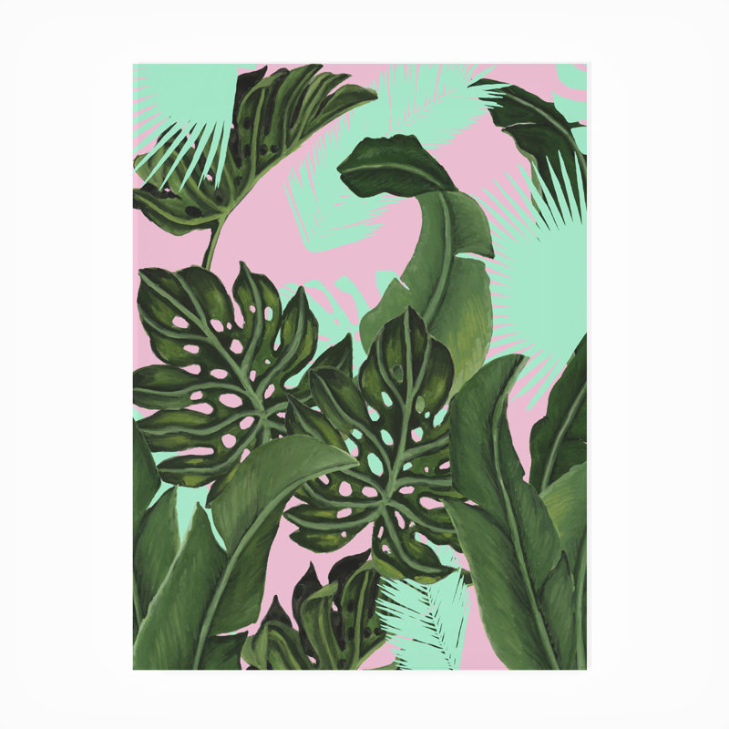Toile d'extérieur «Neon Jungle I» par Naomi Mccavitt, H 19 po x l 14 po x P 1,5 po