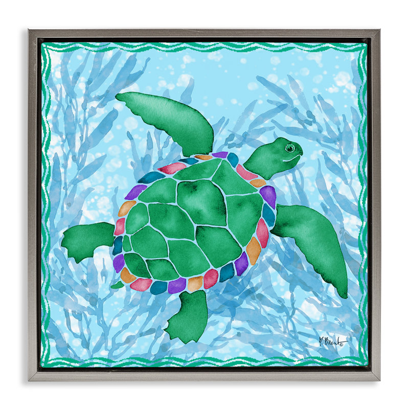 Cadre flottant Radiant Sealife, conception par Paul Brent, H 18 po x l 18 po, Cadre flottant gris lustré