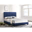 Lit double bleu marine - H 48 po, design contemporain, style chambre à coucher, velours, mousse, matériaux d'assemblage requis, chic