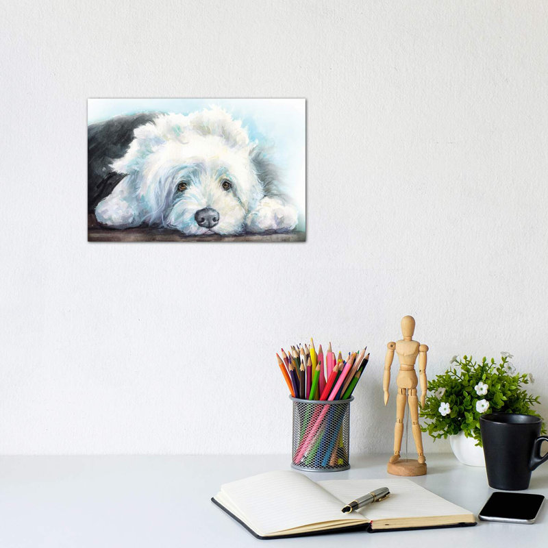 Old English Sheepdog Puppy by George Dyachenko - Wrapped Canvas Print, 20.32 cm H x 30.48 cm W