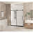Frameless shower door 56-60 "W x 76" H, 1/4 "(6 mm) Clear Tempered Glass, Explosion Proof Film, Stainless Steel Handle, Matte Black