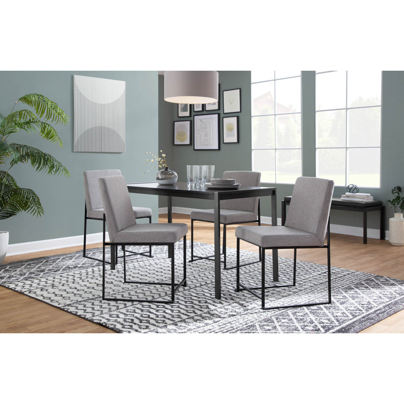 Brieon Dining Table with Wood Top, Black