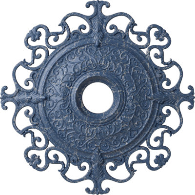 Endurathane Orleans Ceiling Medallion, 38 3/8"OD x 6 5/8"ID x 2 7/8"P (Fits Canopies up to 8 1/4"), Hand-Painted Americana Crackle Finish