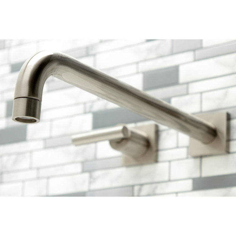 Manhattan Double Handle Wall Mounted Roman Tub Faucet, Brushed Nickel