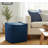 Qiviut Blue Square Pouf-283849738