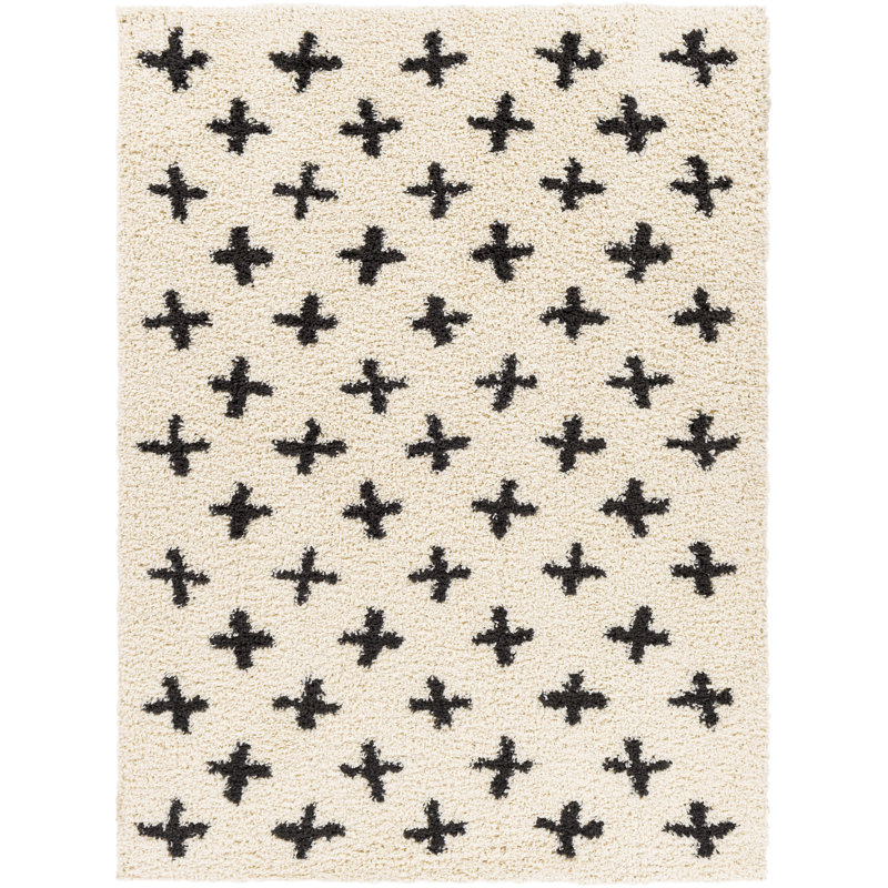 Tapis gris anthracite / crème Hilary, Rectangle 7 pi 10 po x 10 pi