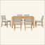 7-Piece Retro Dining Table Set For 6, 1 Rectangular Wood Dining Table Set For 6 With Upholstered Chairs For Dining Room And Kitchen-24562786