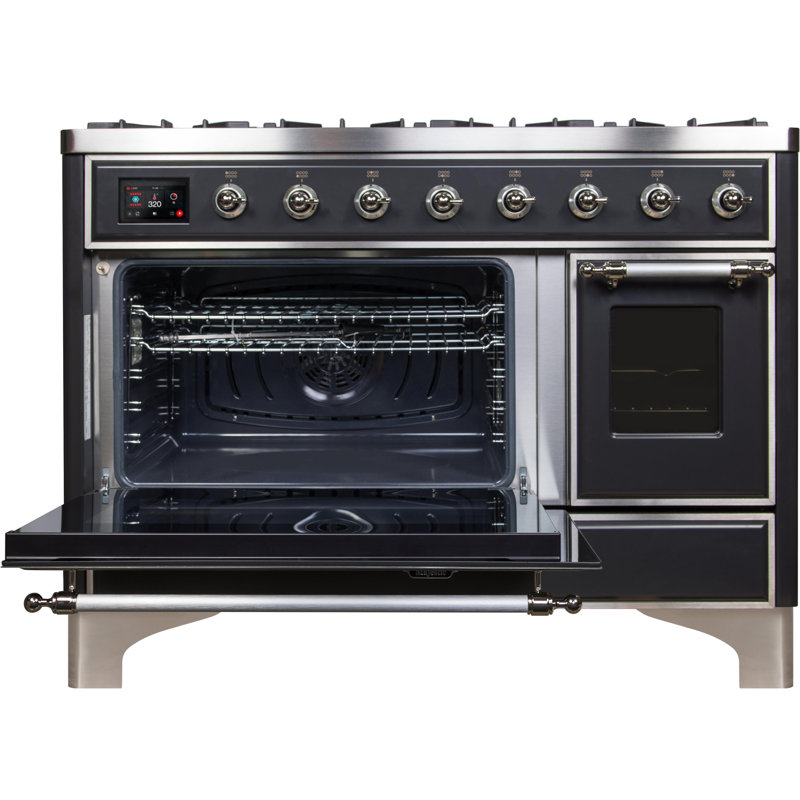 Majestic II 48" 5.02 cu. ft. Freestanding Dual Fuel Range with Griddle, Matte Graphite/Chrome, Natural Gas