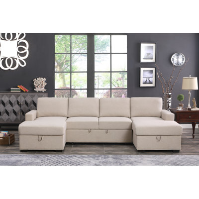 Upholstered U-Shaped Sectional Symmetrical