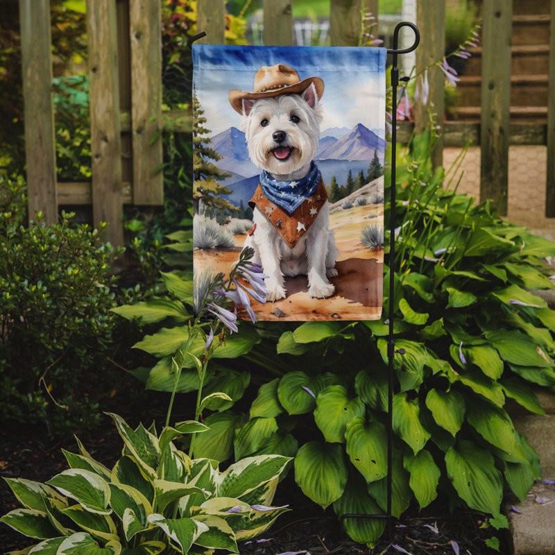 Drapeau Cowboy Welcome Garden, Westie brun