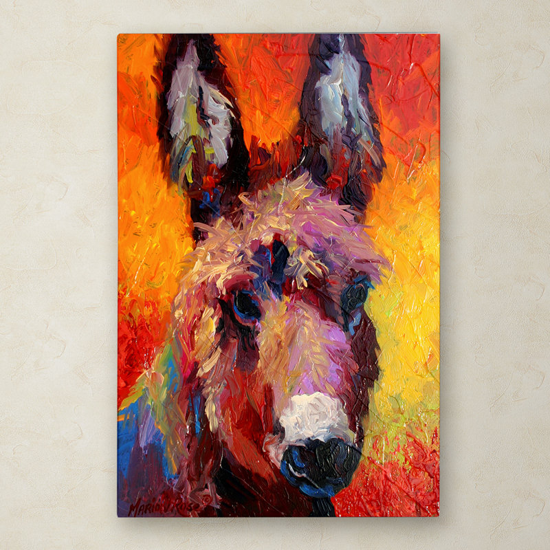 «Donkey Portrait II» par Marion Rose, reproduction sur toile tendue, H 19 po x l 12 po x P 2 po
