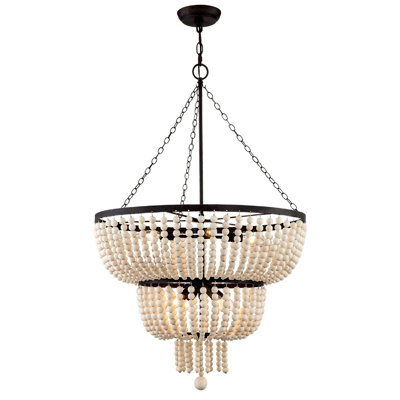 Fredrick 8 - Light Unique Empire Chandelier with Wrought Iron Accents