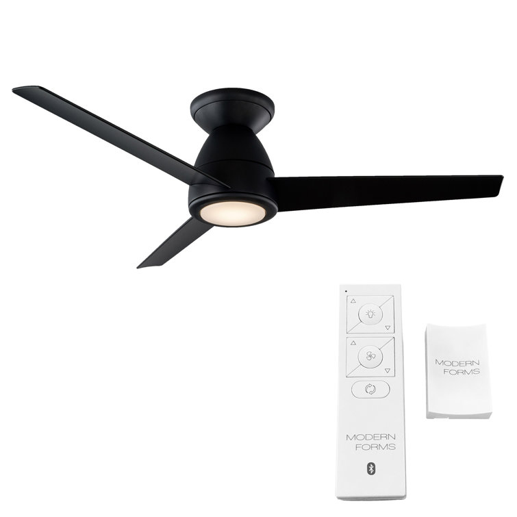 Tip Top 3 - Blade Smart Flush Mount Ceiling Fan with LED Light Kit and Bluetooth Remote Control Included Included