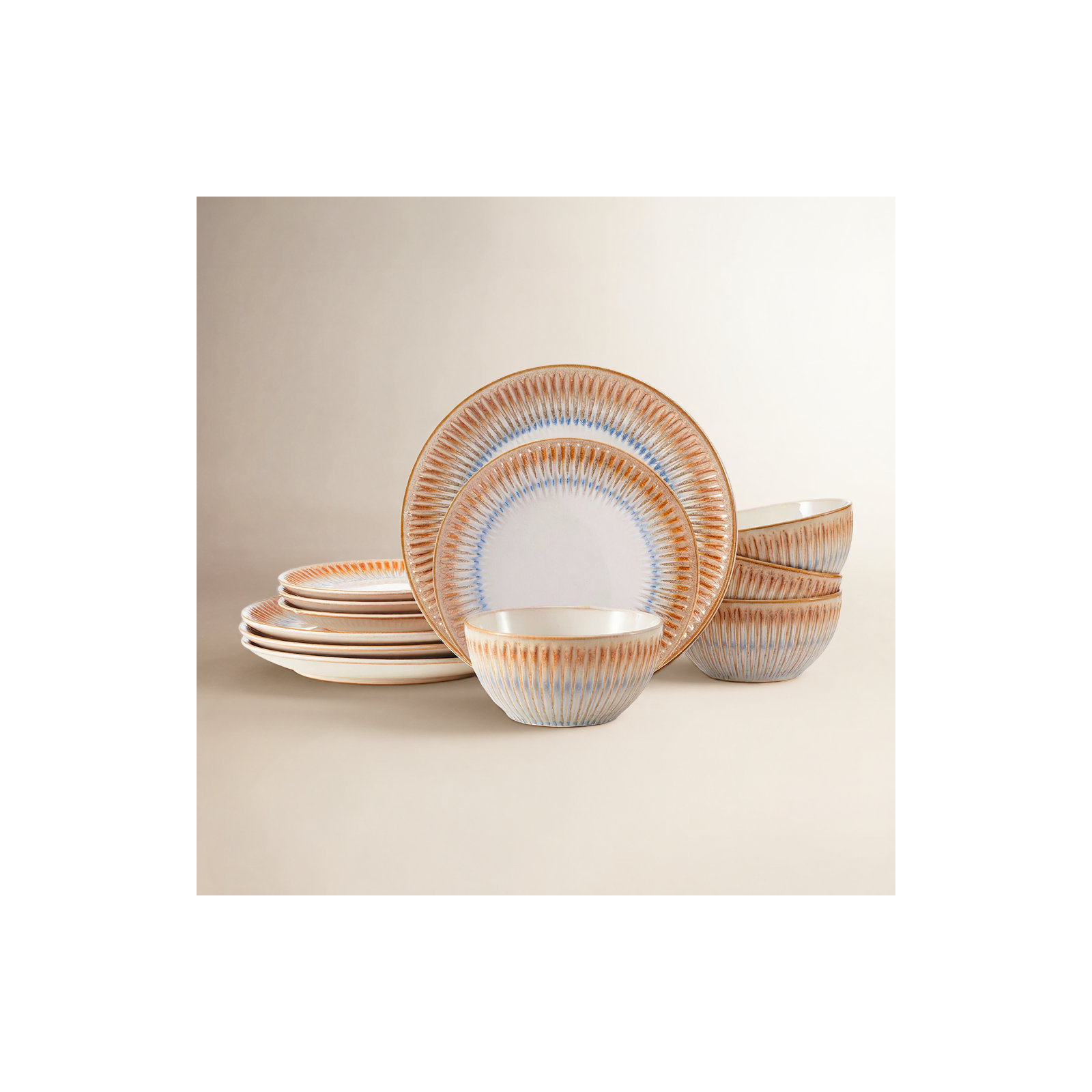 Pfaltzgraff Hensley 12-Piece Stoneware Dinnerware Set, Service for 4, Taupe