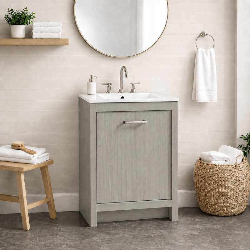 Bedonia 24'' Single Bathroom Vanity with Ceramic Top