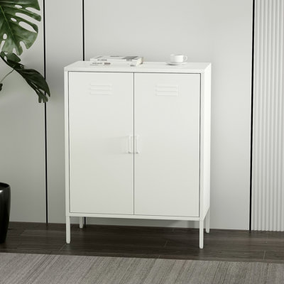 Armoire d'appoint 32 "en métal blanc