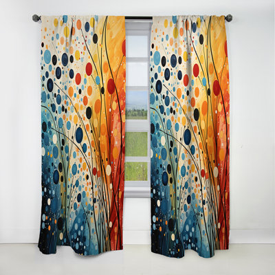 Cleland - Midcentury Abstract Blackout Curtain - 1 Panels