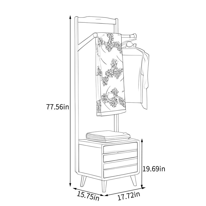 Armoire-penderie en bois massif de qualité supérieure