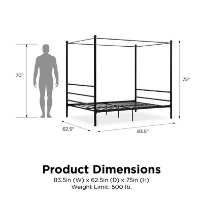 Greyleigh™ Teen Metal Canopy Bed & Reviews | Wayfair